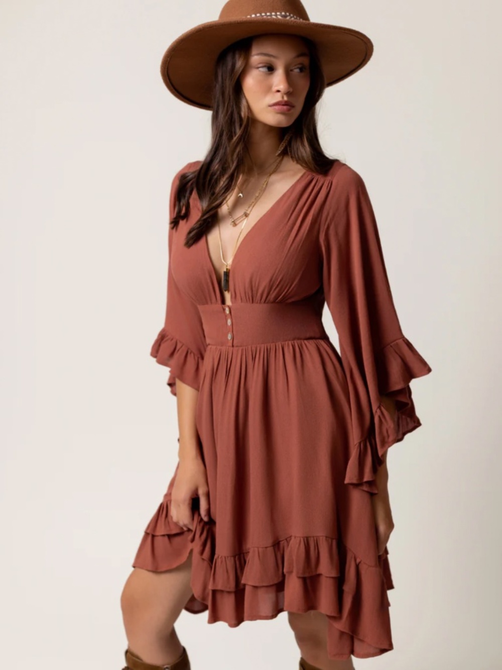 Joyfolie Galinda dress in Clay